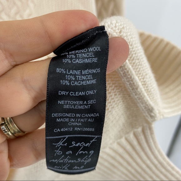 Noel Asmar merino cashmere blend cream sweater - Picture 5 of 8